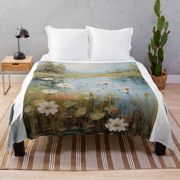 Item preview, Serene Water Lilies Pond Oil Painting designed and sold by tamararasnowi.