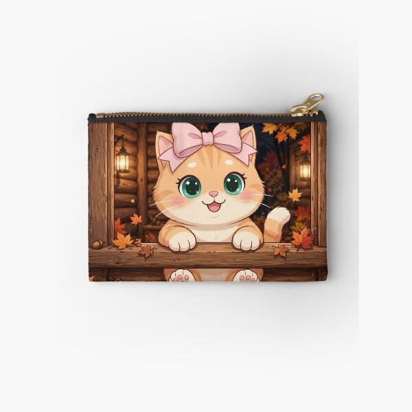 Item preview, Cute Fall Window Cat Cabin Autumn Cozy Leaves Night designed and sold by Moody Vibes Studio.