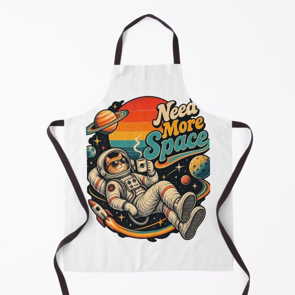 Item preview, Need More Space Retro Cat Astronaut Coffee – 1970s Vintage Cosmic Humor Design designed and sold by LuxeBuzz.