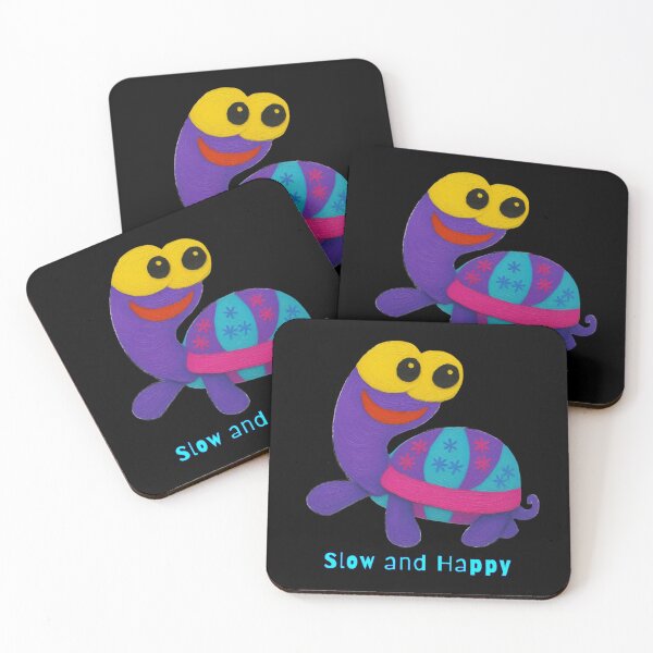 Item preview, Slow and Happy - Cute Colorful Turtle Creature designed and sold by PatykArt.