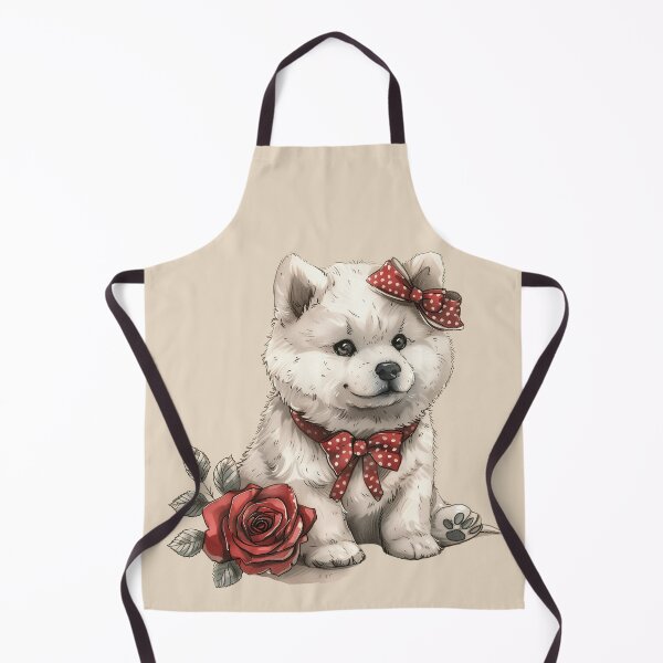 Item preview, Samoyed with a Rose and Polka Dot Bows designed and sold by Erika Kaisersot.