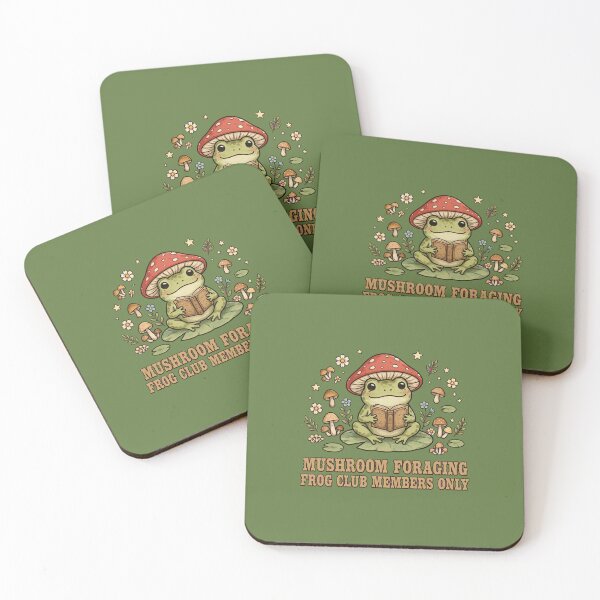 Item preview, Mushroom Foraging Frog Club Members Only - Cute Cottagecore Frog Reading Book designed and sold by PrettyCrypt.
