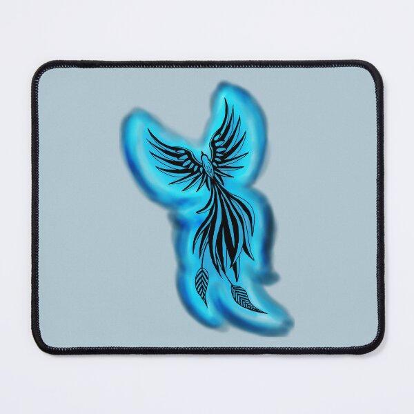 Item preview, Electric Blue Phoenix - Neon Flame Firebird Fantasy Art designed and sold by URSM.