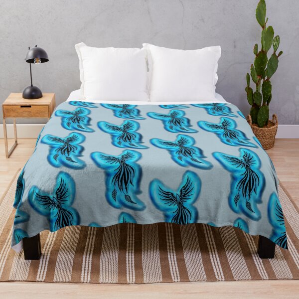 Item preview, Electric Blue Phoenix - Neon Flame Firebird Fantasy Art designed and sold by URSM.