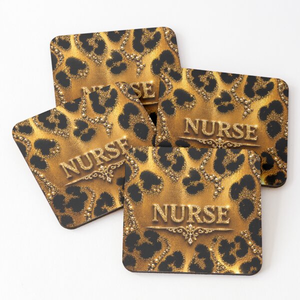 Item preview, Luxury Gold Leopard Nurse – Glam Animal Print designed and sold by HO•Designs.
