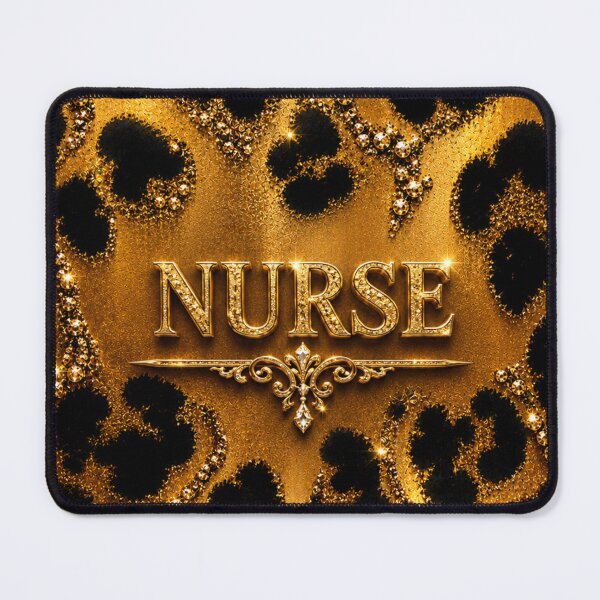 Item preview, Luxury Gold Leopard Nurse – Glam Animal Print designed and sold by HO•Designs.