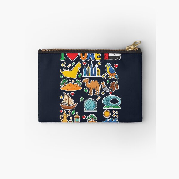 Item preview, UAE Landmarks & Modern Dubai Heritage Doodle Collage معالم وتراث دولة الإمارات - رسم كرتوني لطيف designed and sold by mashmosh.