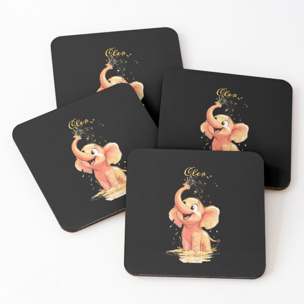 Item preview, Cute Splashing Elephant Cartoon designed and sold by ExploreAura Studio.