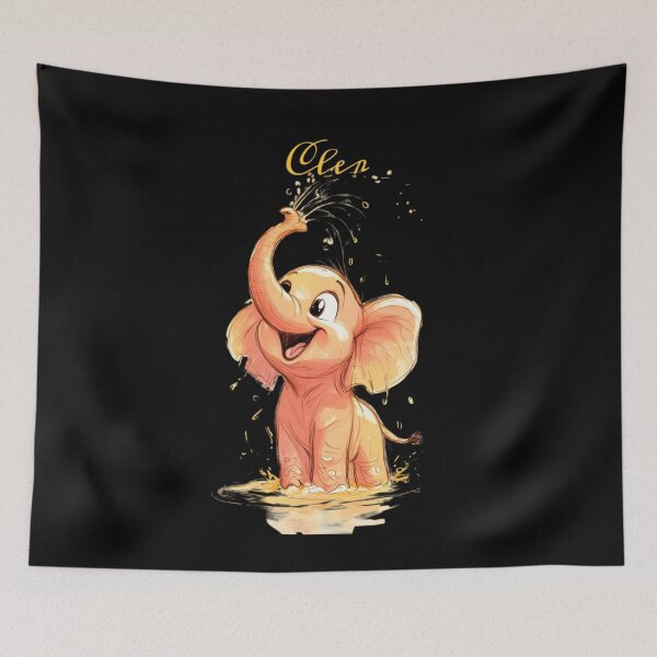 Item preview, Cute Splashing Elephant Cartoon designed and sold by ExploreAura Studio.