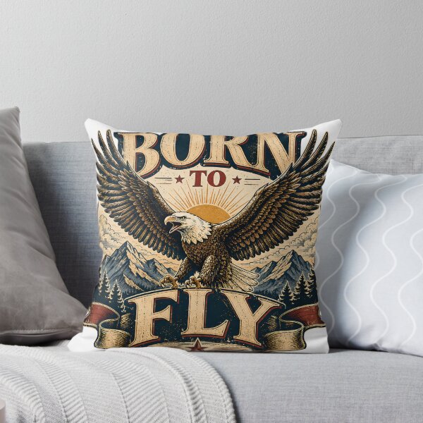 Item preview, Born To Fly Eagle Vintage American T-Shirt designed and sold by DREAM STROKES.