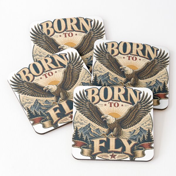 Item preview, Born To Fly Eagle Vintage American T-Shirt designed and sold by DREAM STROKES.