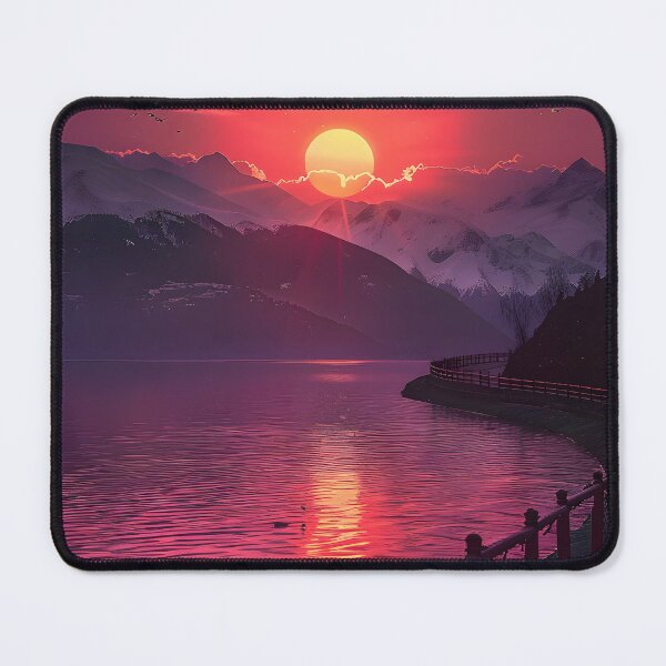 Item preview, Dreamy Pink Sunset Mountain Lake designed and sold by tamararasnowi.