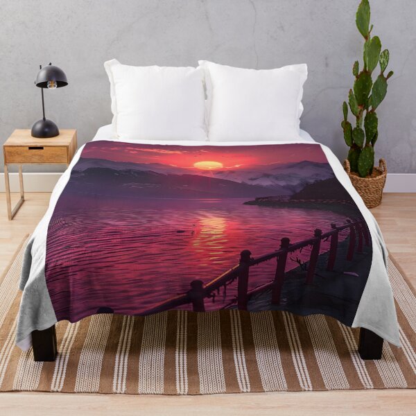 Item preview, Dreamy Pink Sunset Mountain Lake designed and sold by tamararasnowi.