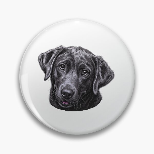 Item preview, Illustration, Black Labrador head designed and sold by Kirei-Lily.
