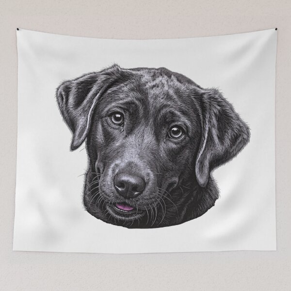 Item preview, Illustration, Black Labrador head designed and sold by Kirei-Lily.