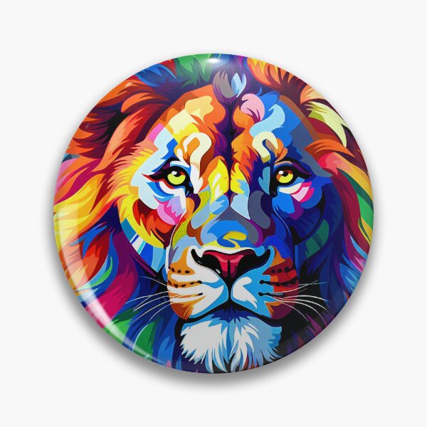 Item preview, Rainbow Colors Fantasy Lion's Face In Vibrant Hues designed and sold by DEC02.