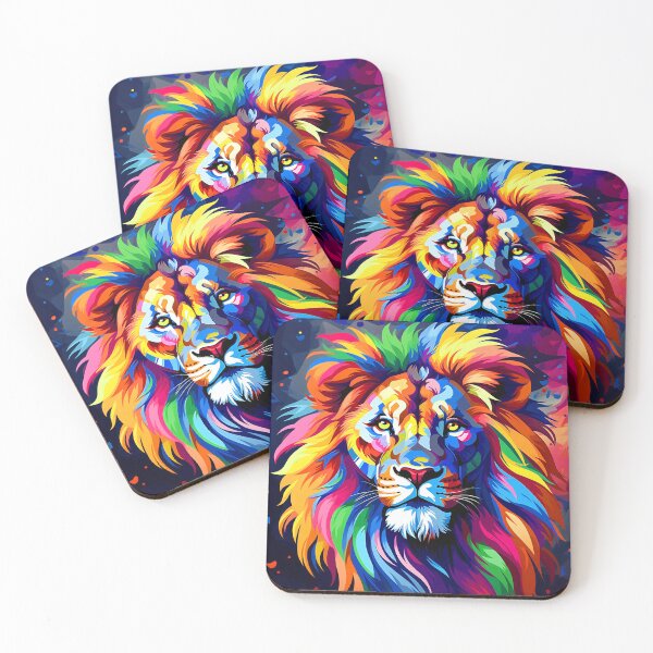 Item preview, Rainbow Colors Fantasy Lion's Face In Vibrant Hues designed and sold by DEC02.