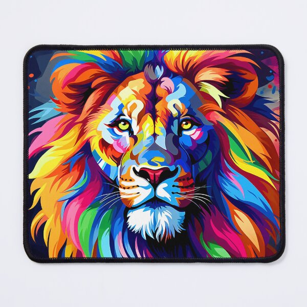 Item preview, Rainbow Colors Fantasy Lion's Face In Vibrant Hues designed and sold by DEC02.