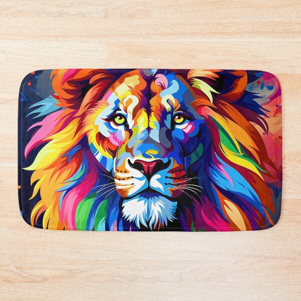 Item preview, Rainbow Colors Fantasy Lion's Face In Vibrant Hues designed and sold by DEC02.