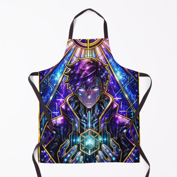 Item preview, Netrunner Stained Glass Purple Cyberpunk Anime Art designed and sold by LuisWorks.