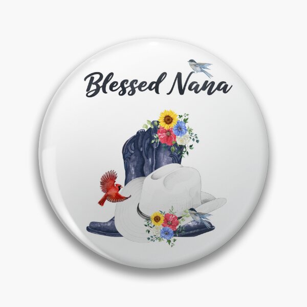 Item preview, Blessed Nana with Cowboy Boots, Wildflowers & Birds designed and sold by JeweledDesigns.