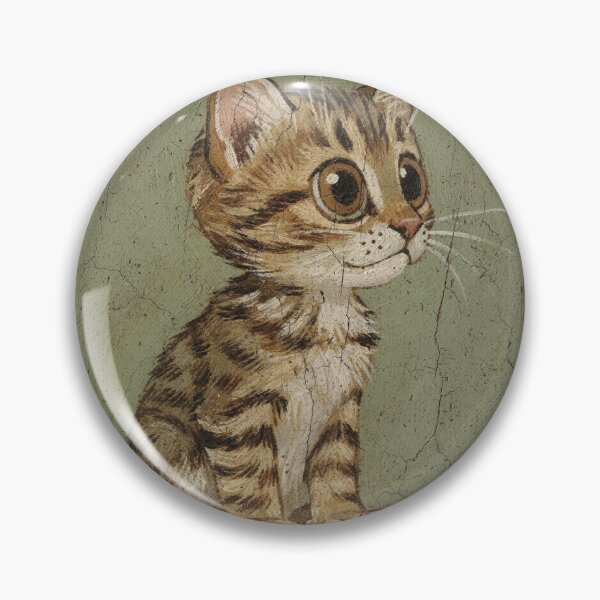 Item preview, Tiny Kitten With Enormous Worried Eyes Watching the Vacuum Folk Art designed and sold by PictorialWhimsy.