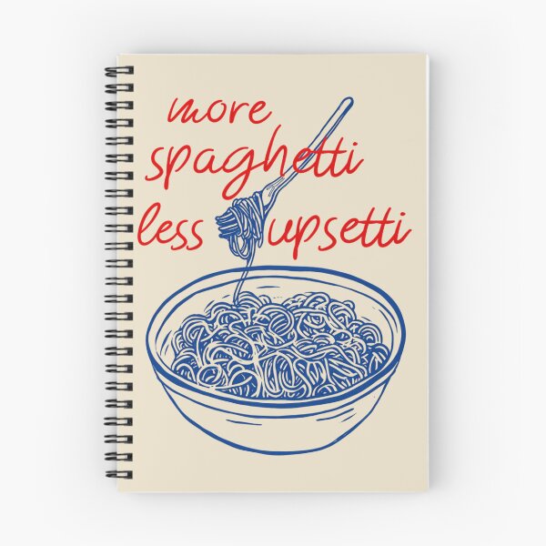 Item preview, More Spaghetti Less Upsetti Funny Italian Pasta Lover Comfort Food Humor Hand Drawn Kitchen designed and sold by Velustro Shop.