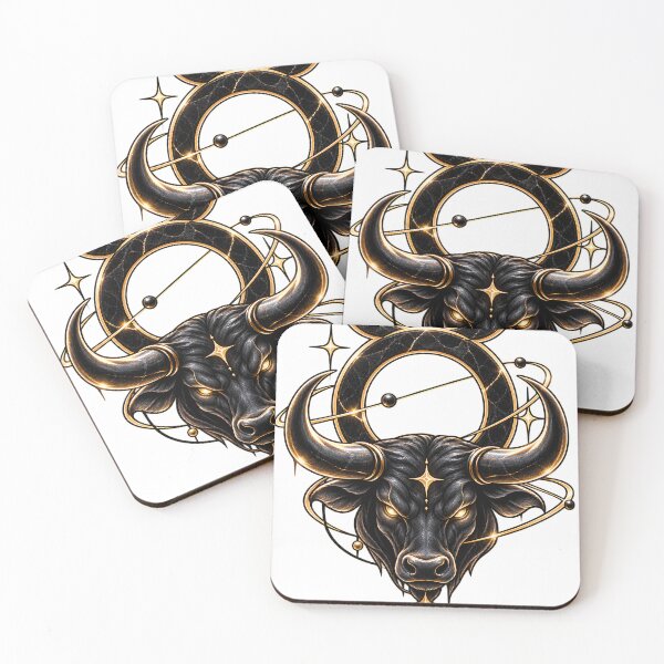 Item preview, Black and Gold Zodiac Bull – Taurus Design designed and sold by teamzeta.