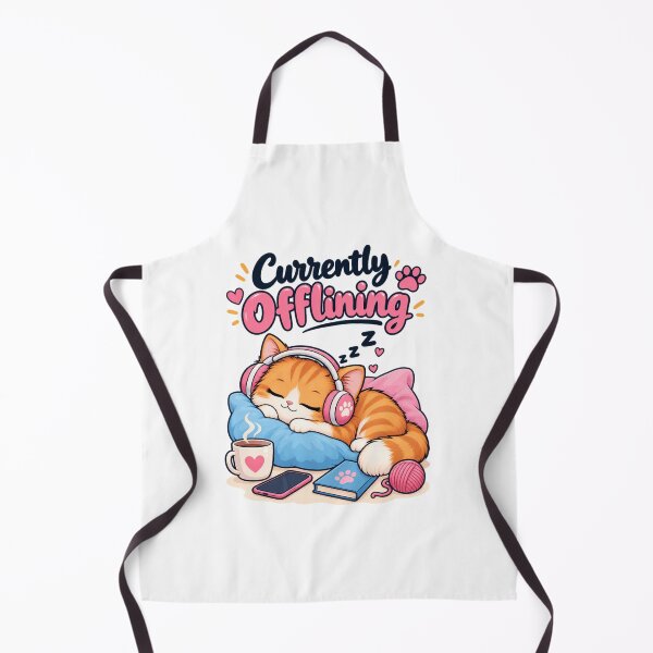 Item preview, Currently Offlining – Cute Sleeping Cat with Headphones designed and sold by DijaMar.