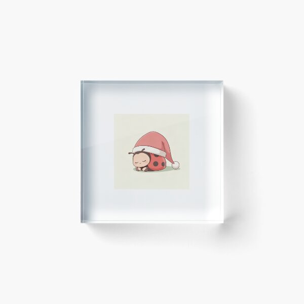 Item preview, Cute Sleeping Ladybug in Oversized Santa Hat – Christmas Cartoon designed and sold by mayatA-rt.