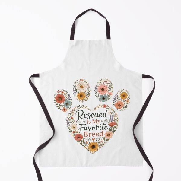Item preview, Rescued Is My Favorite Breed Floral Paw Print designed and sold by BobbyTee Merch.