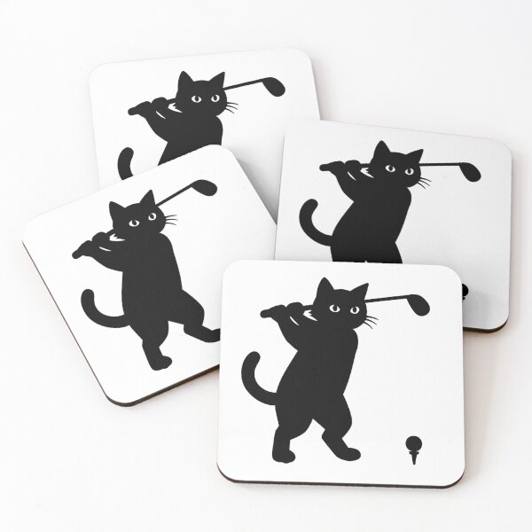 Item preview, Funny Black Cat Playing Golf – Cute Golfer Cat designed and sold by StudioAyinla.