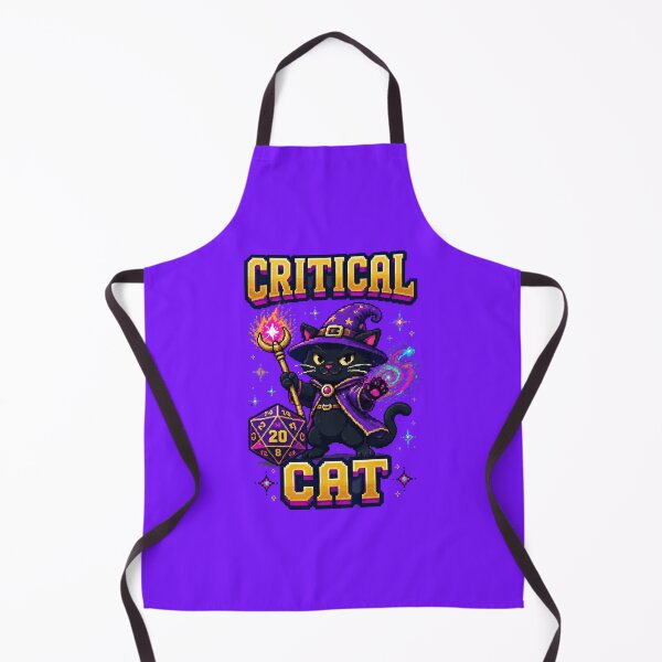Item preview, Critical Cat — Pixel Wizard Kitty RPG Gamer designed and sold by Miauau Studio.