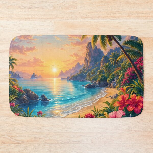 Item preview, Vibrant Tropical Rocky Coast Art designed and sold by LuisWorks.