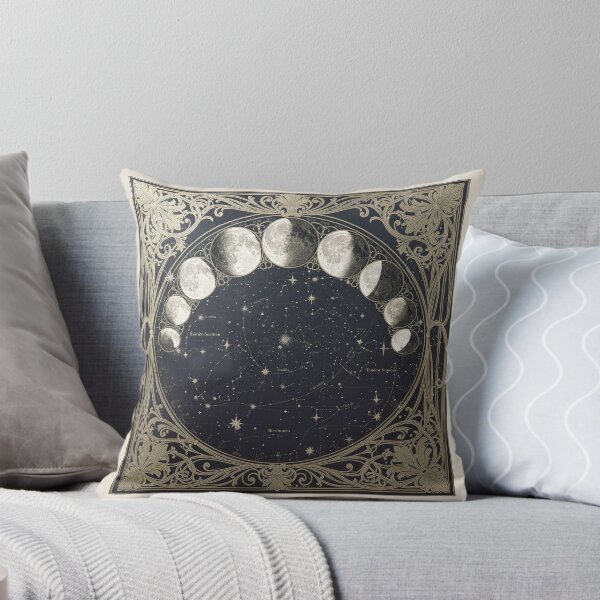 Item preview, Celestial Moon-Phase Chart in Gilt Vintage Print designed and sold by PictorialWhimsy.