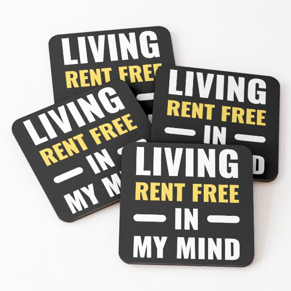 Item preview, Living Rent Free In My Mind Bold Typography Funny Quote designed and sold by Akkhay.