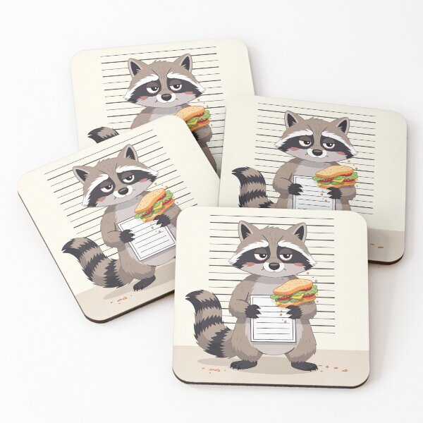Item preview, Raccoon Thief Police Mugshot Lineup Cartoon Art designed and sold by PictorialWhimsy.