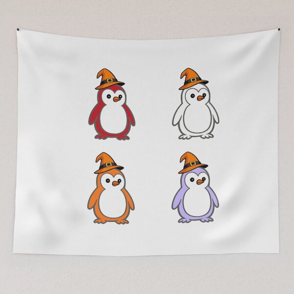 Item preview, Cuarteto de pingüinos de Halloween | Conjunto de mascotas vectoriales limpias 4 designed and sold by Pippo-Penguin.
