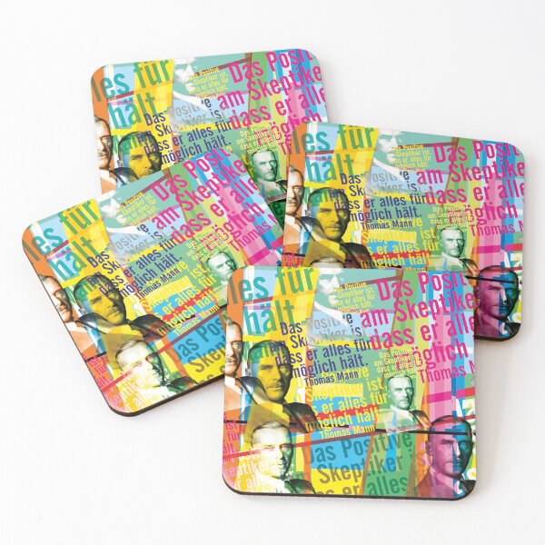 Item preview, Thomas Mann, skeptic, quote, literature, pop art, collage designed and sold by Mauswohn.