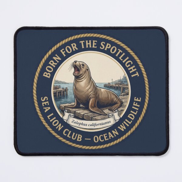 Item preview, Born For The Spotlight Sea Lion Humor Badge designed and sold by CalmCapy Co.