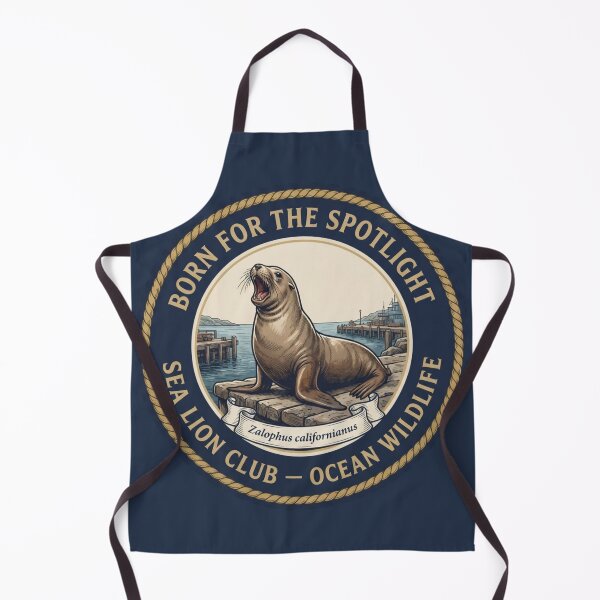 Item preview, Born For The Spotlight Sea Lion Humor Badge designed and sold by CalmCapy Co.