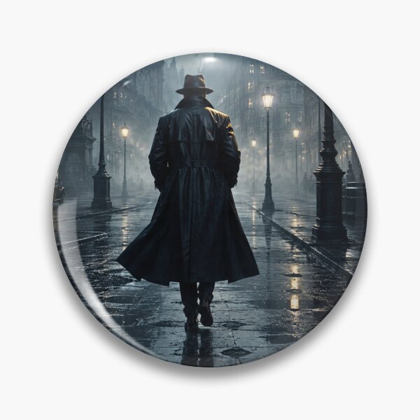Item preview, Noir Detective in Foggy Victorian Street – Gothic Mystery Thriller Poster designed and sold by lavanya11.