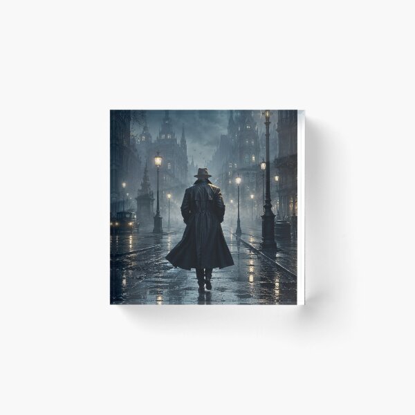 Item preview, Noir Detective in Foggy Victorian Street – Gothic Mystery Thriller Poster designed and sold by lavanya11.