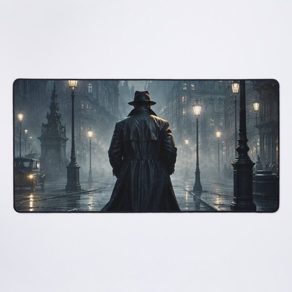 Item preview, Noir Detective in Foggy Victorian Street – Gothic Mystery Thriller Poster designed and sold by lavanya11.