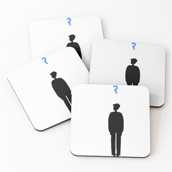 Item preview, Confused Man Silhouette with Blue Question Mark Minimalist Artwork designed and sold by somimalikkk.