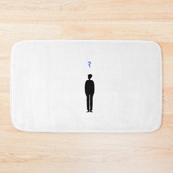 Item preview, Confused Man Silhouette with Blue Question Mark Minimalist Artwork designed and sold by somimalikkk.
