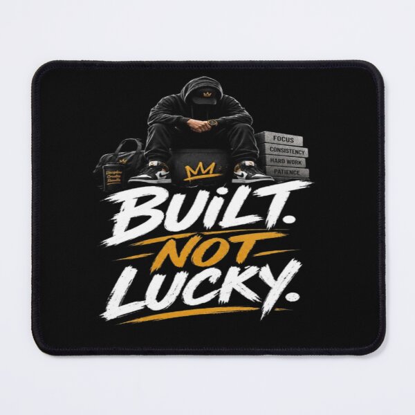 Item preview, Built Not Lucky Motivation Discipline and Hard Work Fitness Design designed and sold by v6ziix.