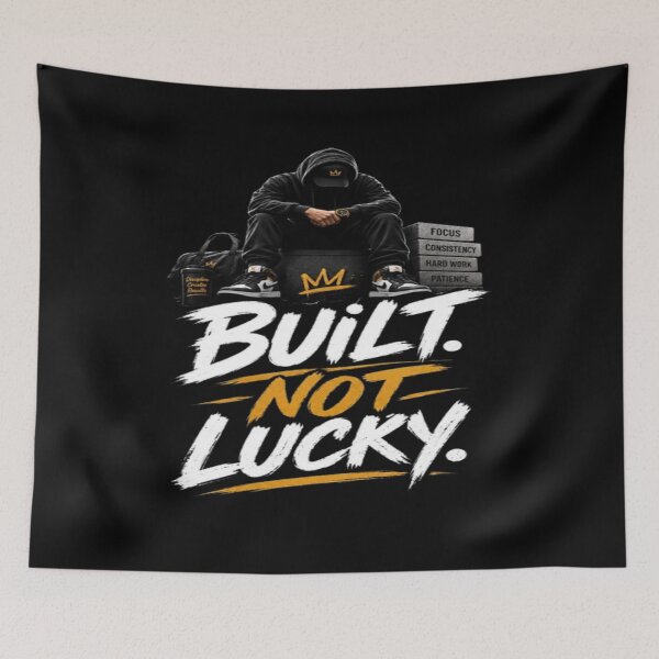 Item preview, Built Not Lucky  Motivation Discipline and Hard Work Fitness Design designed and sold by v6ziix.