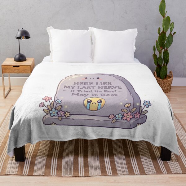 Item preview, RIP My Last Nerve Tombstone Funny Mental Health Humor designed and sold by LunaMarkos.