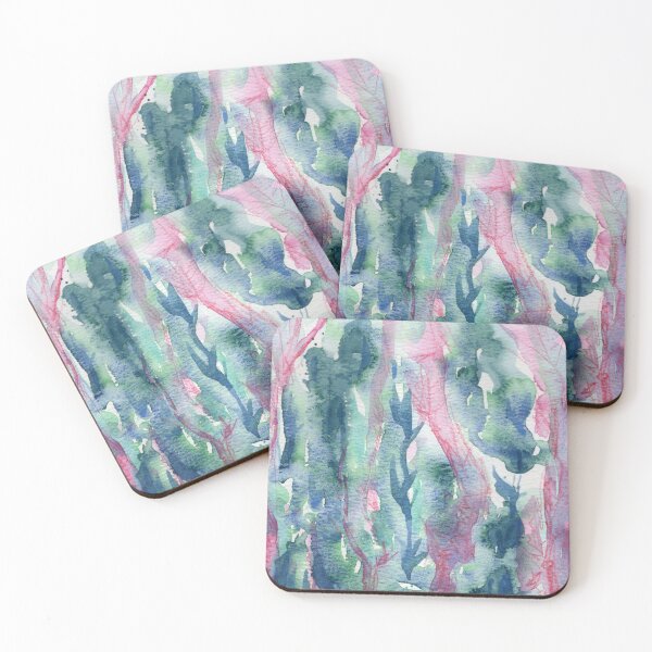 Item preview, Dreamy Pink Forest Watercolor designed and sold by DzinkaDreamArt.